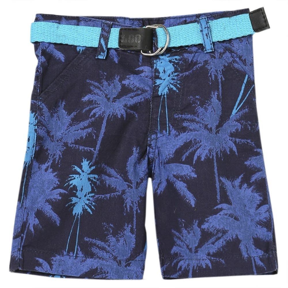 Shorts Bebê Look Jeans C/ Cinto Sarja Floral