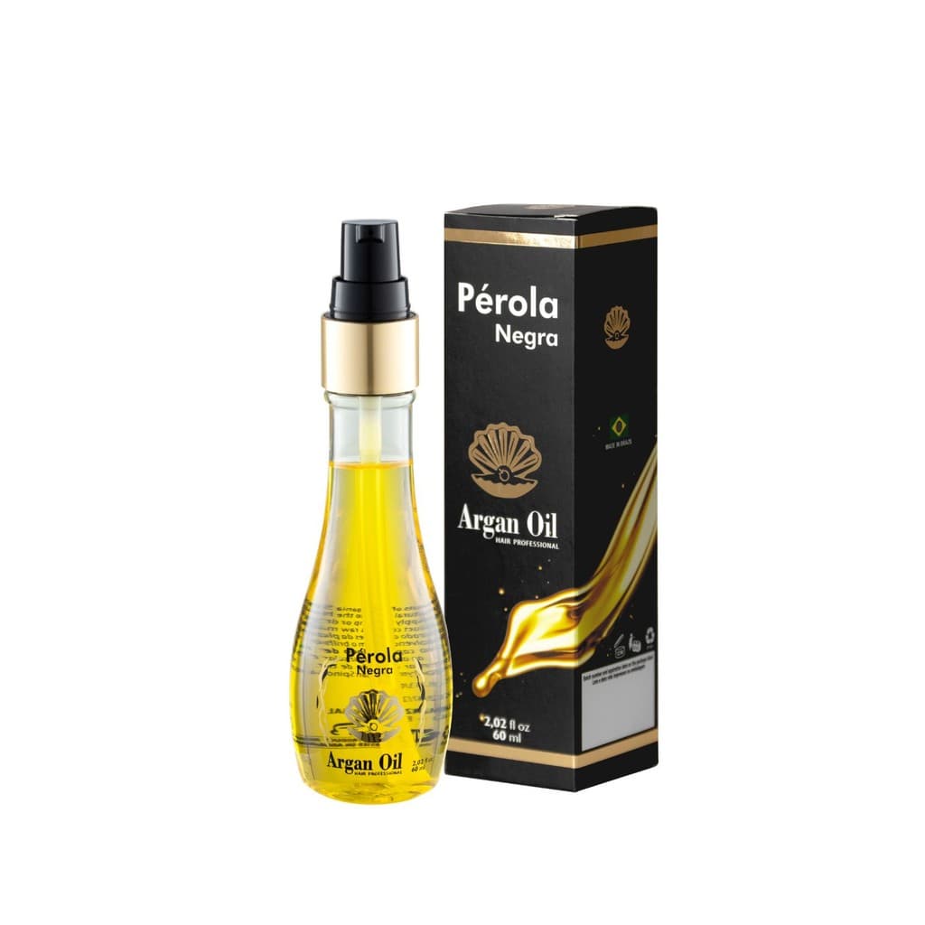 Óleo Capilar de Argan - Restaura, revitaliza e nutre cabelos secos e danificados 60ml - Pérola Negra