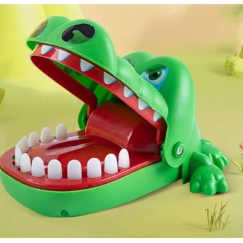 Brinquedo Crocodilo Jacaré Dentista Morde Dedo G 13 Dentes