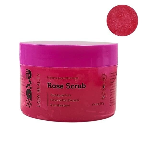 LADY BEAUTY ESFOLIANTE ROSE SCRUB PARA ROSTO E CORPO 280G