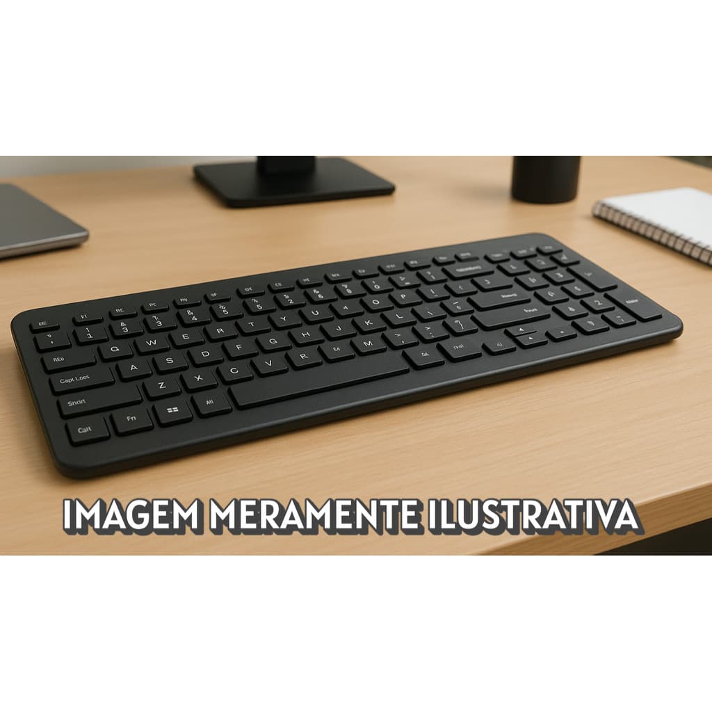 Teclado ABNT2 Preto LENOVO POSITIVO HP MICROSOFT LOGITECH Wired USB - PERFIL BAIXO