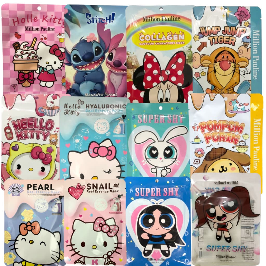 Kit c/ 6 Máscaras Coreana Facial  Bichinhos