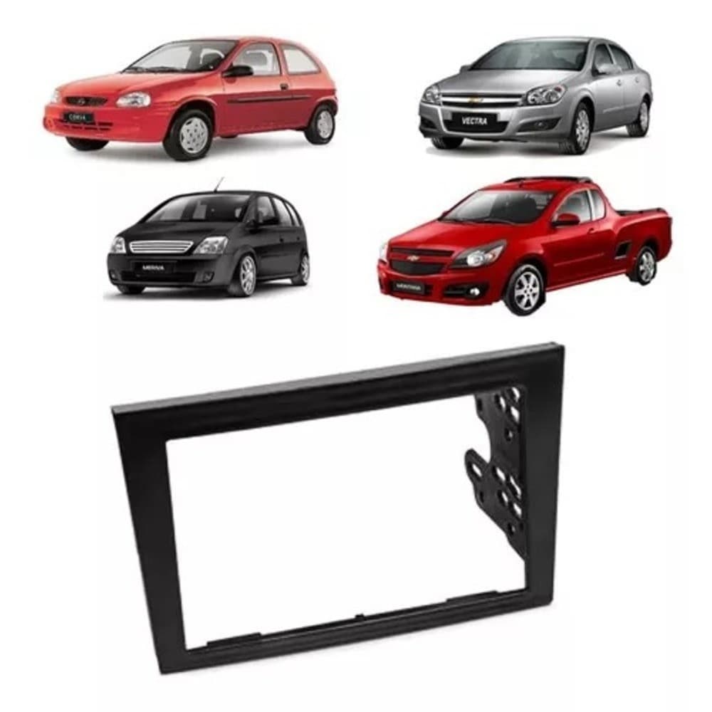 Moldura Corsa Montana Meriva Vectra 2 Din Preta