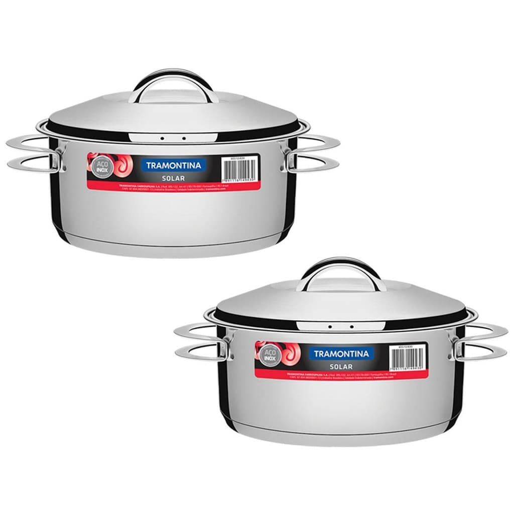 KIT - 2 Panelas Aço Inox Fundo Triplo Solar 4,7L PIT 1 - Tramontina