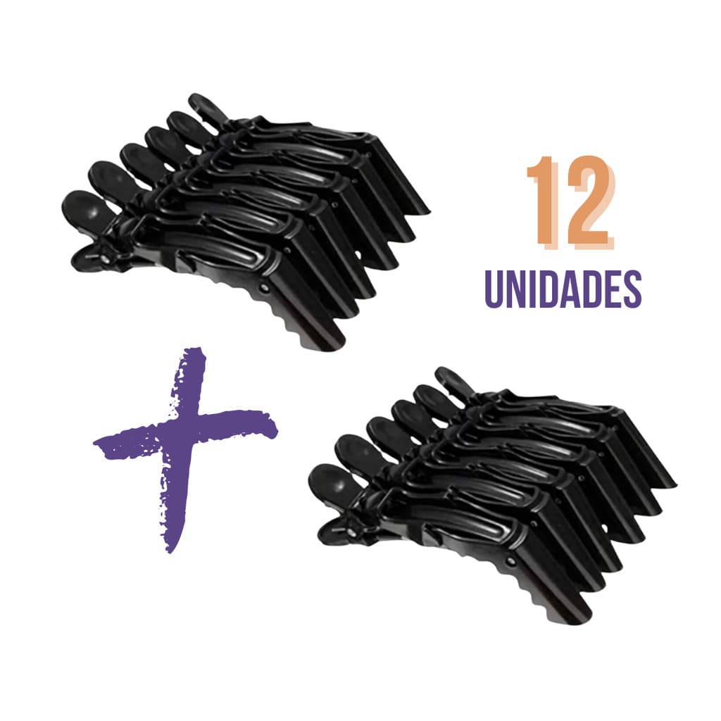 12 Presilha Jacaré Crocodilo Prendedor Articulado Profissional para Cabelo