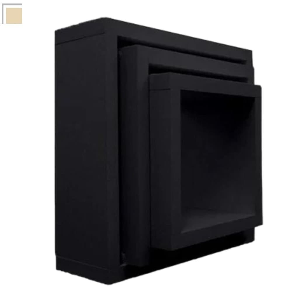 Trio de Nicho Quadrado Branco de MDF para vinho