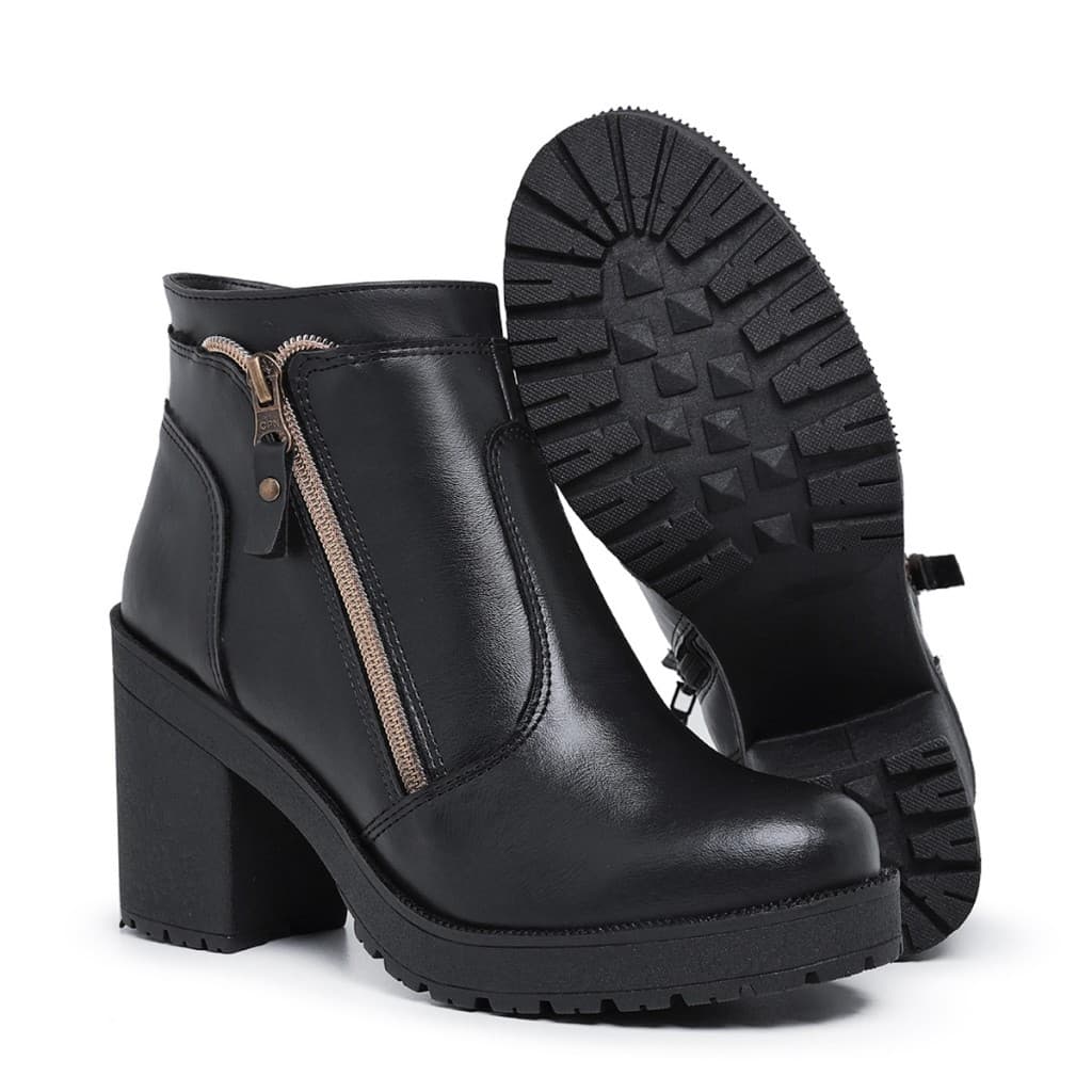 Coturno Feminino Bota Salto Tratorado Meia Pata Conforto Moda Promoção Lançamento 2024 D´Lima