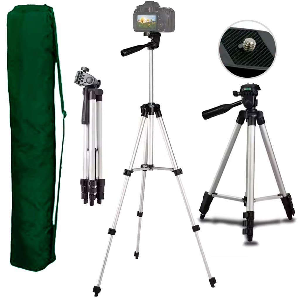 Tripé Universal Telescópio Para Câmera Fotográfica 1,20m Com Nível