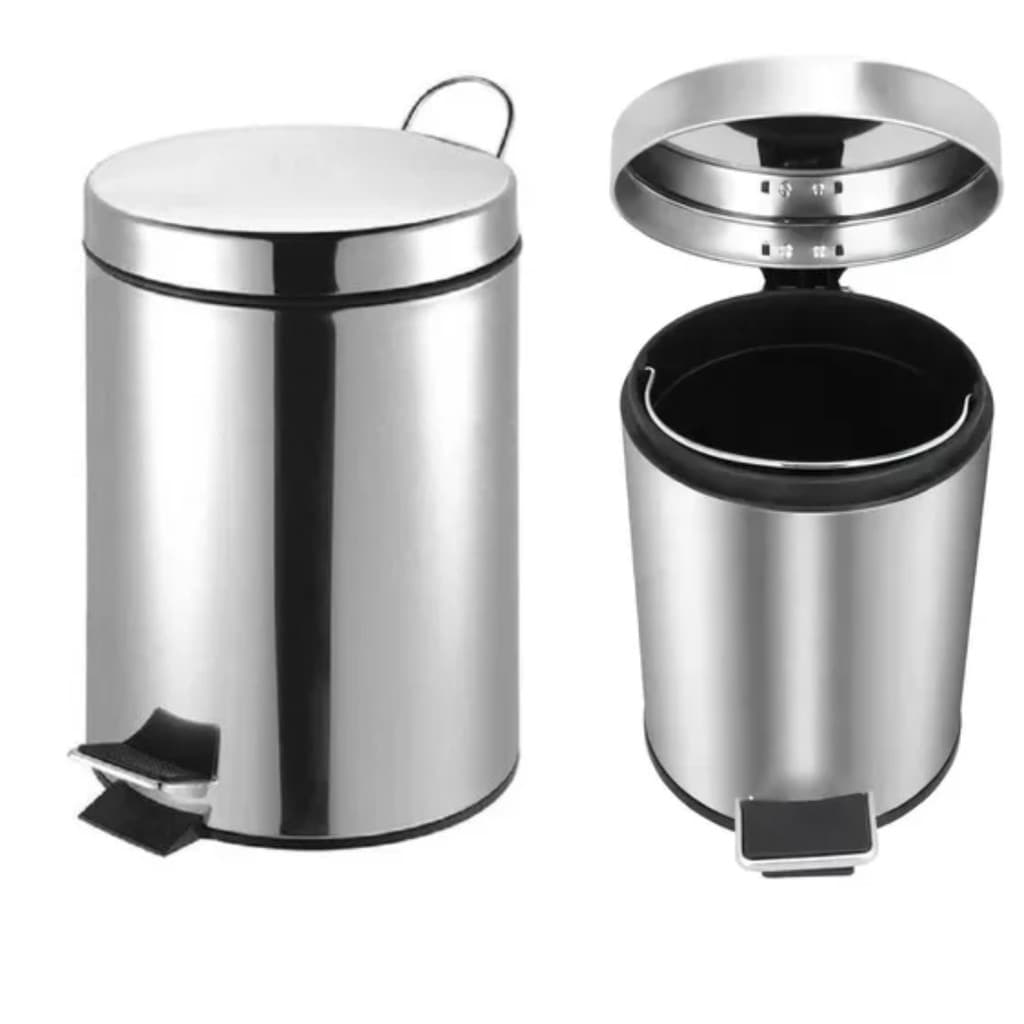 Lixeira Com Pedal Cozinha E Banheiro Cesto Removível 3L Premium