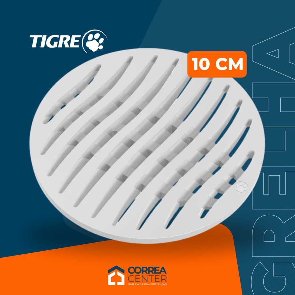 Ralo Tampa Grelha PVC Redondo Branco Tigre Ecológica Para Porta Grelha 10cm 100mm