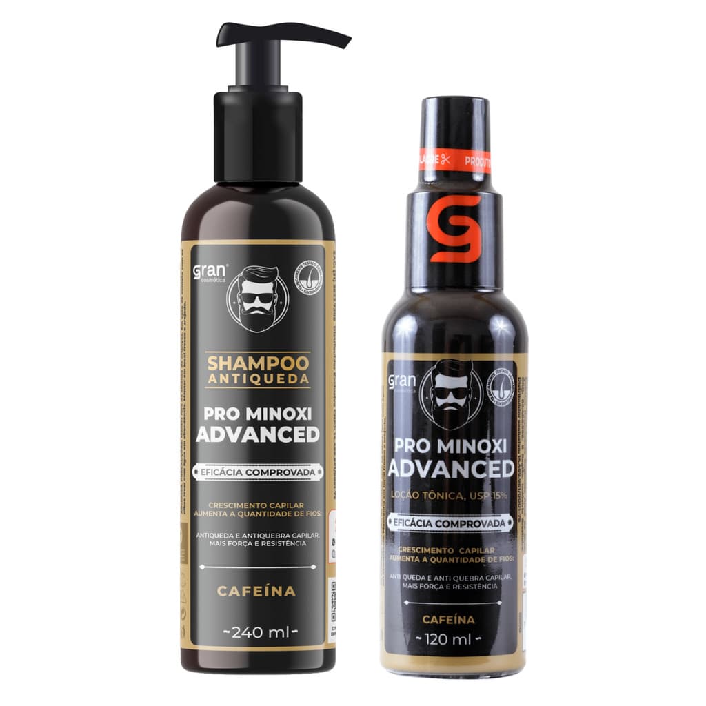 Kit Pro Minoxi Advanced Tônico e Shampoo Antiqueda e Crescimento Capilar