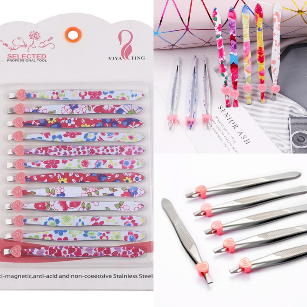 Kit 12 Peças Pinça para sobrancelhas