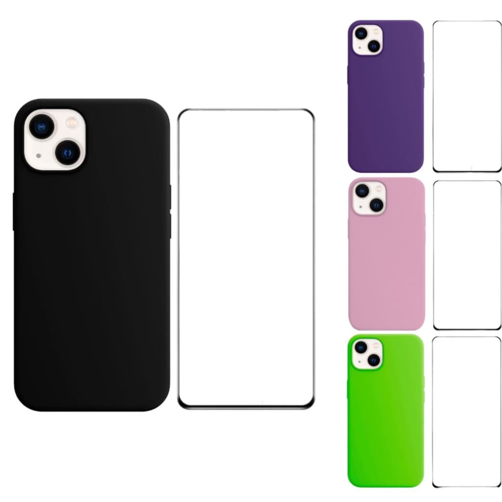 Capa Capinha + Película compatível iPhone 14 Silicone Aveludada Premium
