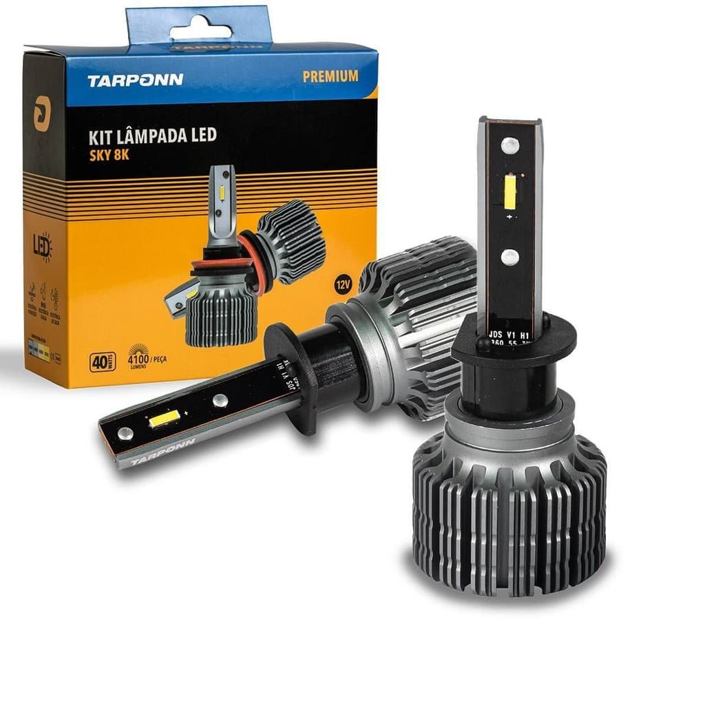 Kit Lâmpada Led Sky H1 40w 8200lm 8k Branca Azulada Tarponn