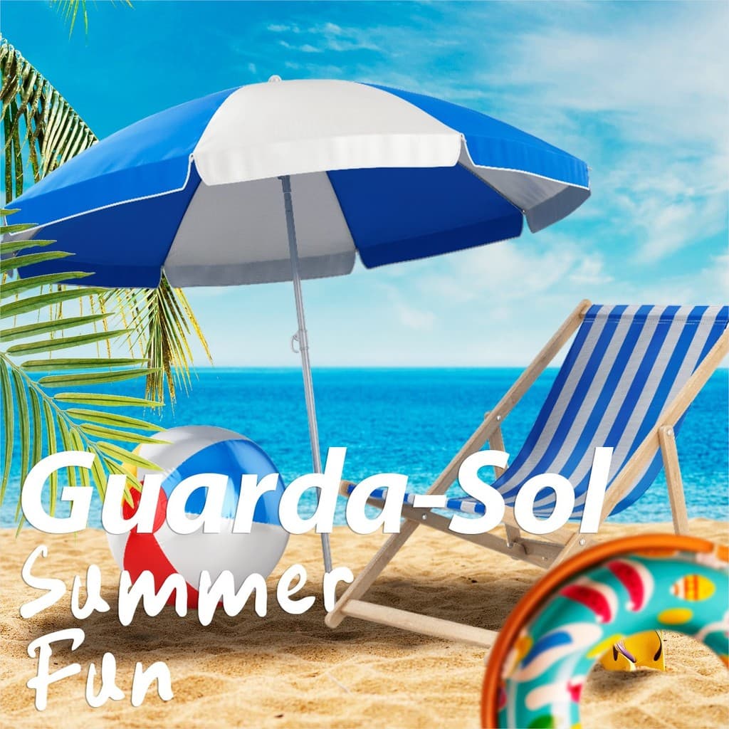 Guarda Sol Praia Gigante Guarda sol 1,80m Piscina Guarda sol Proteção UV Mor Guarda Sol Portátil