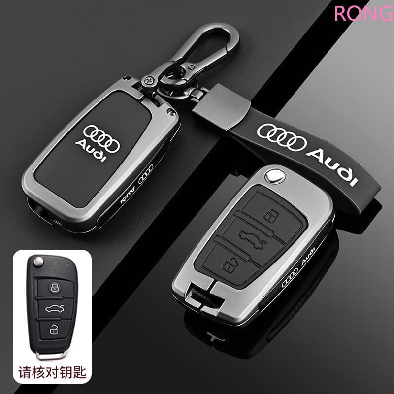 Capa Protetora de Chave de Carro em Liga de Zinco para Audi A1 A3 A6 A6L Q2 Q3 Q7 TTS R8 S6 RS3 A4 B9 TT 8S Acessórios 2