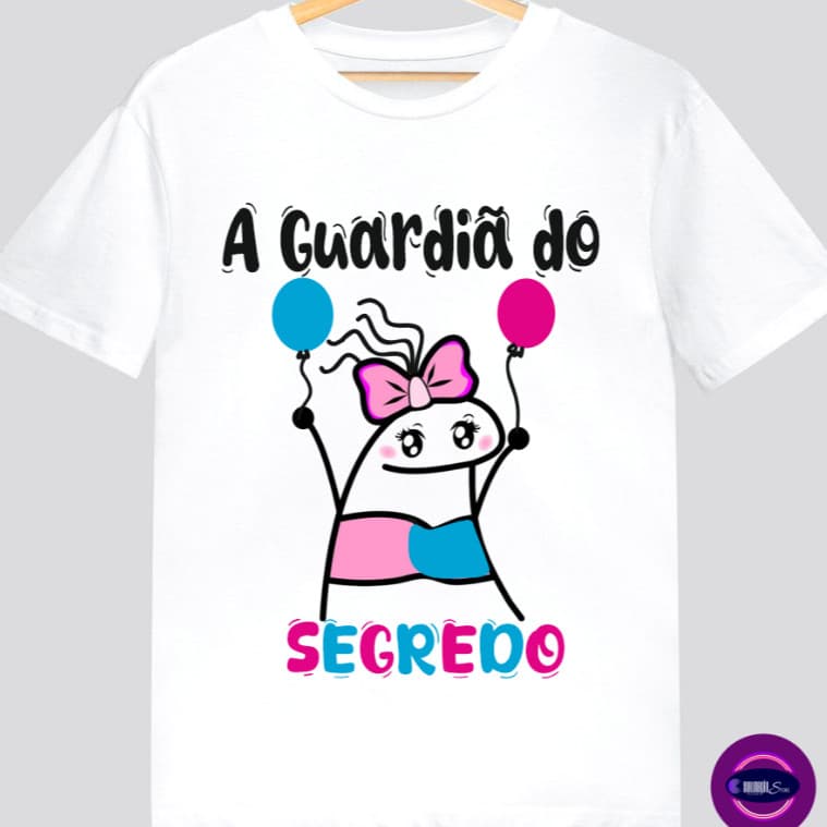 Camisa T-shirt Linda Camiseta Guardiã Do Segredo Flork Dinda Chá de Bebê Blusa Revelação