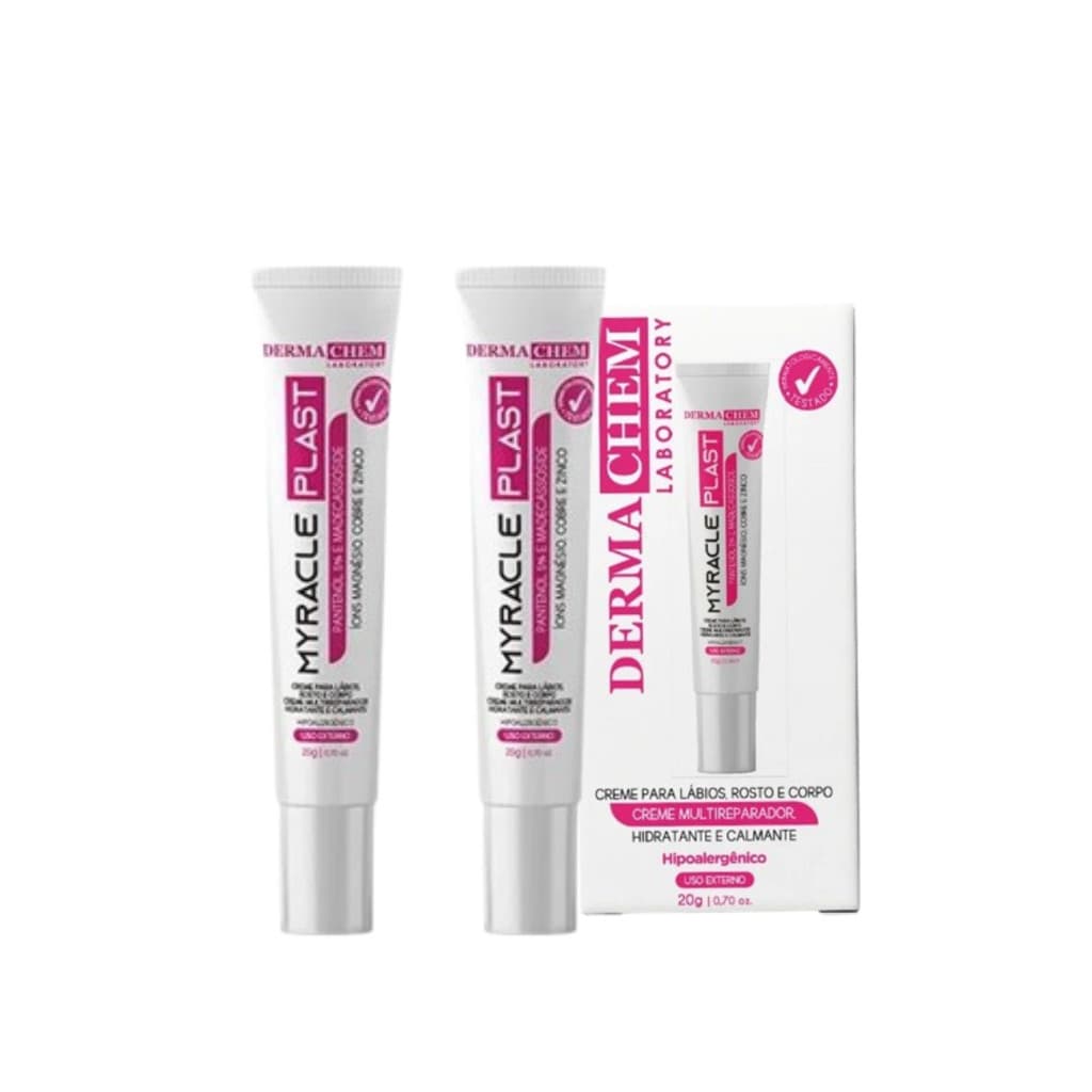 Kit Creme Hidratante  Lábios Rosto Corpo Multirreparador Dermachem 2 itens