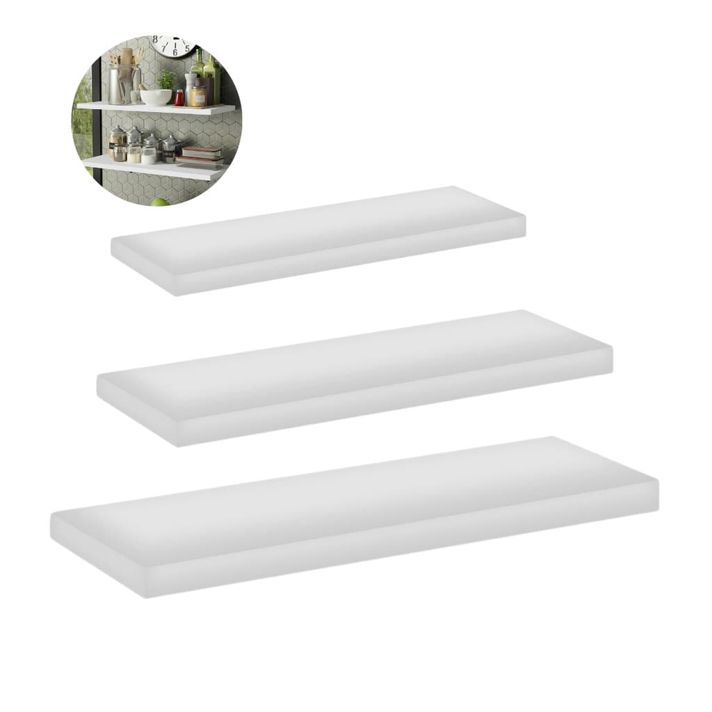 Kit 3 Prateleiras Flutuantes MDF 10cm Largura para Decoração e Organização