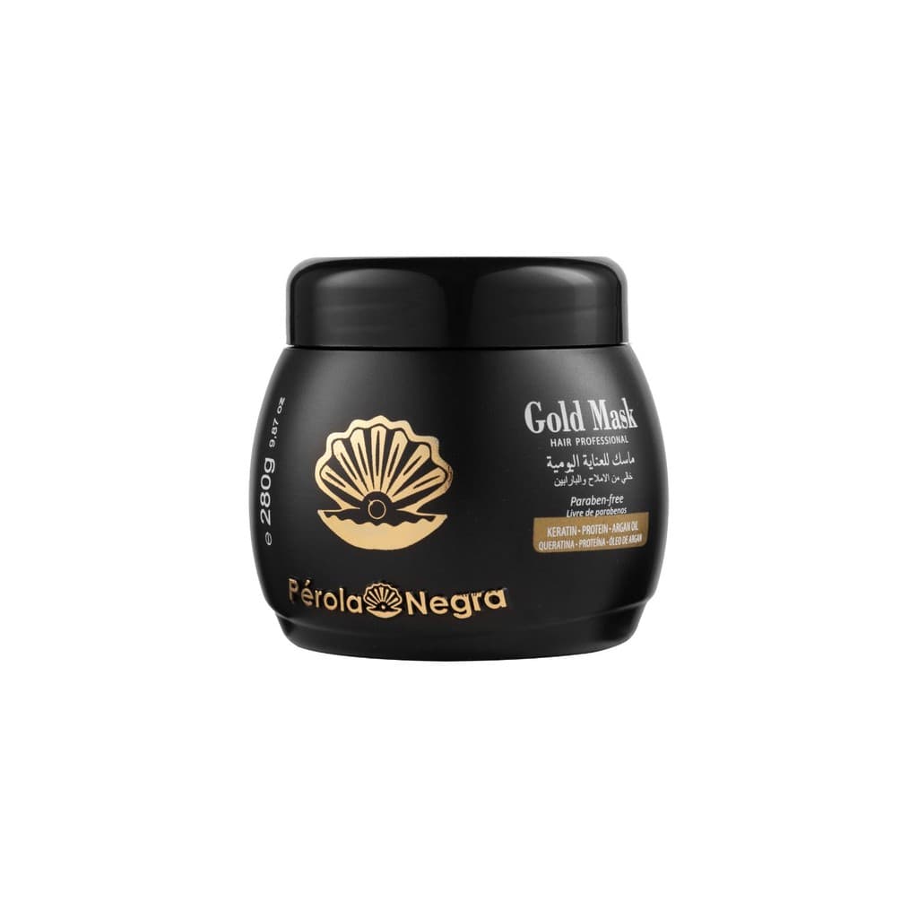 Gold Máscara Controla o frizz e mantém o cabelo liso 280ml - Pérola Negra