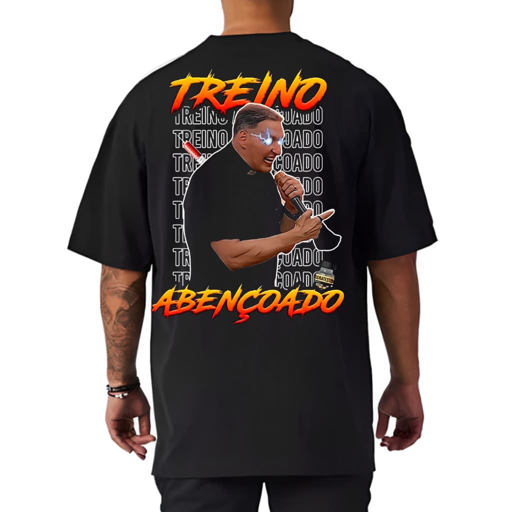 Camiseta Premium em Algodão Puro Camisa Oversized Gym Academia Padre Marcelo Treino Musculação 100% Algodão