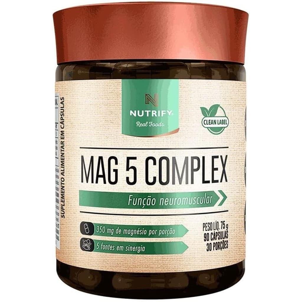 Mag 5 Complex com 90 Cápsulas - Nutrify