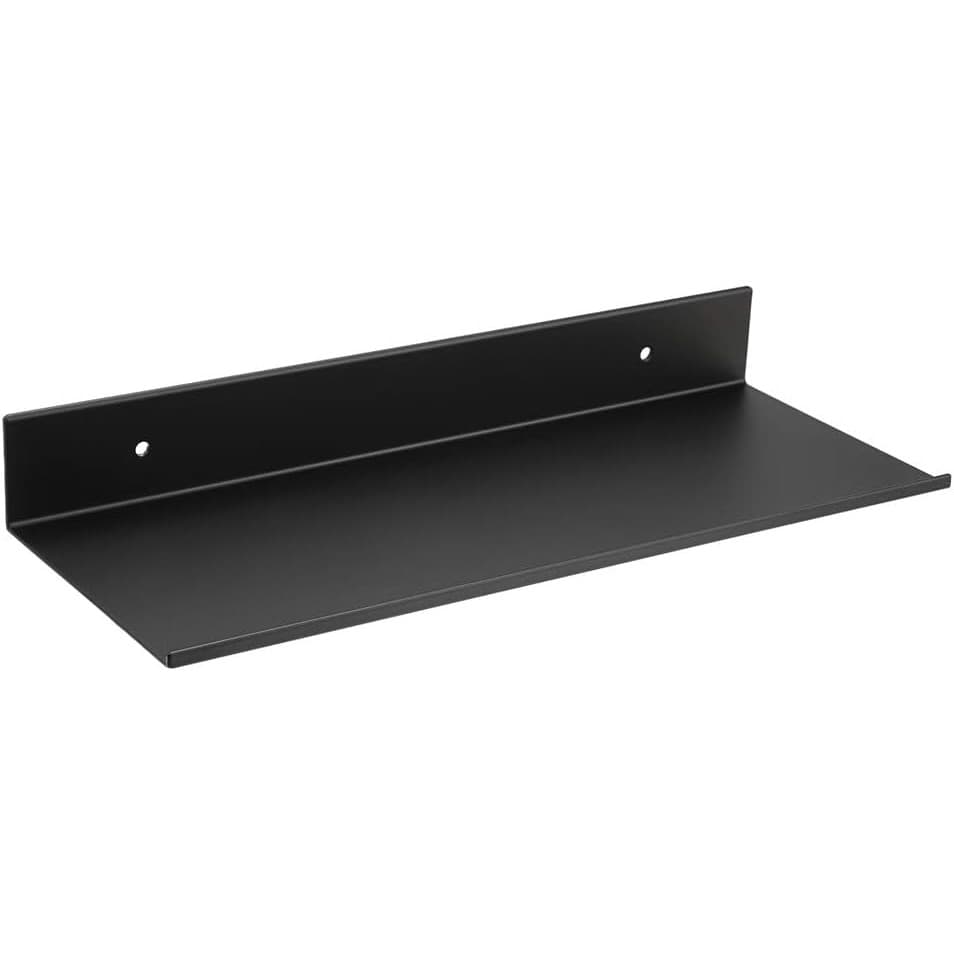 Prateleira Flutuante 35cm Decorativa de Parede em Chapa Metálica Preta 35cm
