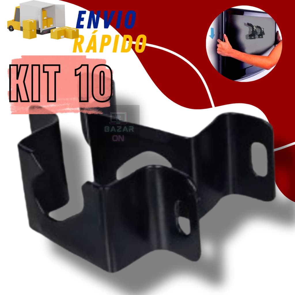 Kit com 10 Suportes Fixo Universal Compacto Pequeno Para TV Led Smart Lcd Plasma 4k - 14” à 85” 80kg