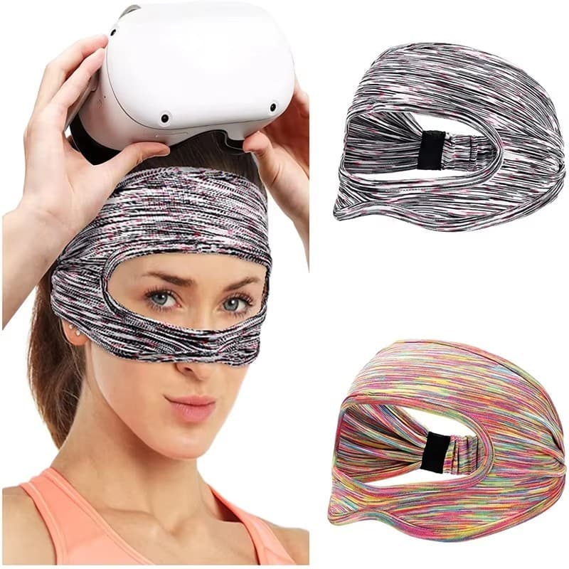 Acessórios VR Máscara De Olho Capa Respirável Suor Banda Estofamento Com Fones De Ouvido Realidade Virtual Para Oculus Q