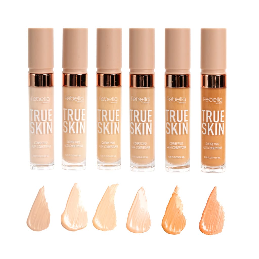 Corretivo de alta Cobertura Natural True Skin Maquiagem Febella CL5095