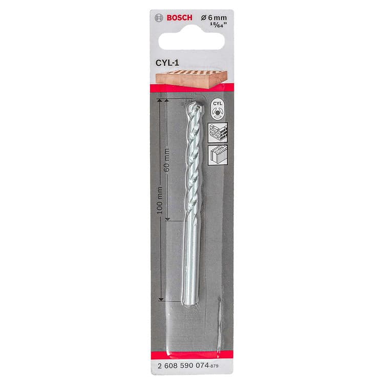 Broca Bosch Cyl-1 para Concreto Encaixe Cilindrico 6x60x100mm