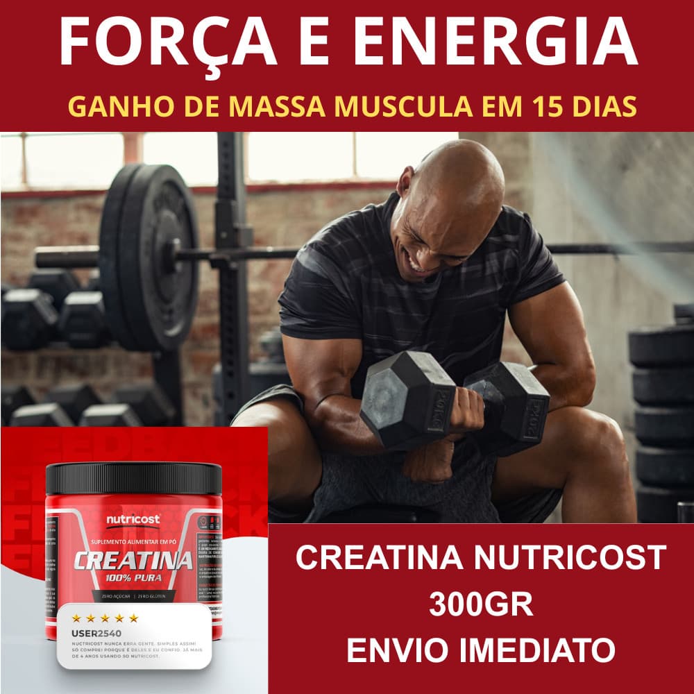 CREATINA NUTRICOST 100% PURA MONOHIDRATADA 300GR | PRODUTO IMPORTADO - SEM SABOR
