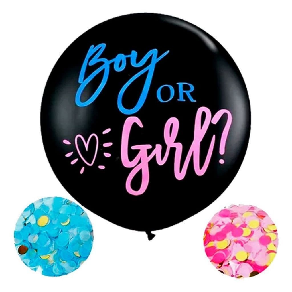 Balão Chá Revelação Bexiga Boy Girl Confete Rosa Azul 90cm Cha de bebe surpresa decoracao enfeite