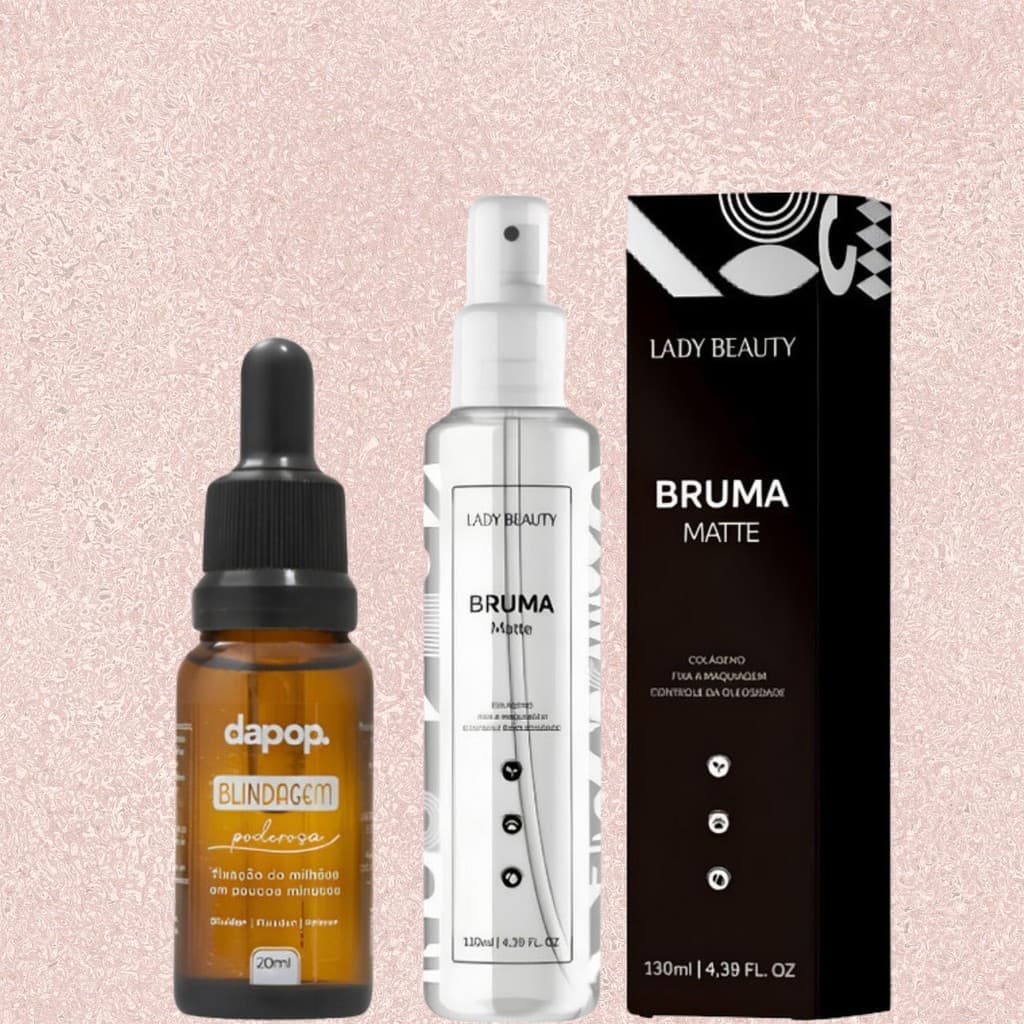 Kit Blindagem Poderosa 3em1 Dapop + Bruma Fixadora Matte 130ml Lady Beauty