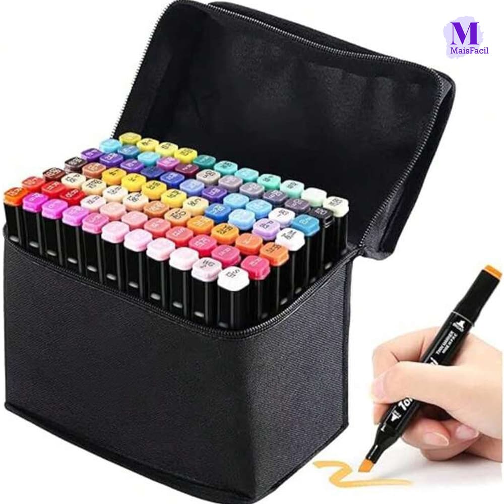 Conjunto Premium de Canetinhas Coloridas com Brush Pen e Marcador para Artistas, Iniciantes e Projetos Criativos