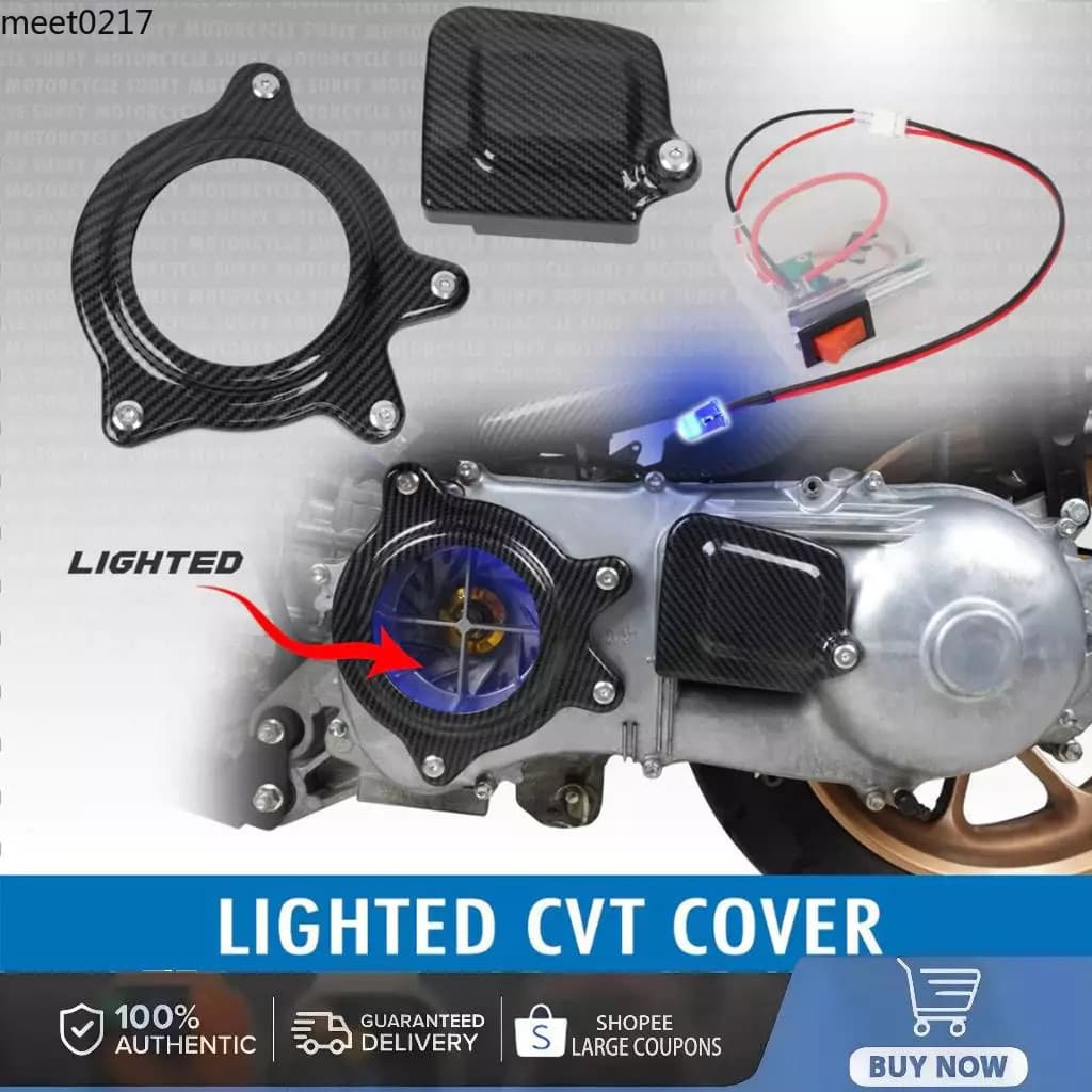 Capa CVT Acrílica Transparente Nmax Aerox v2 Com Caixa De Luz E Parafusos