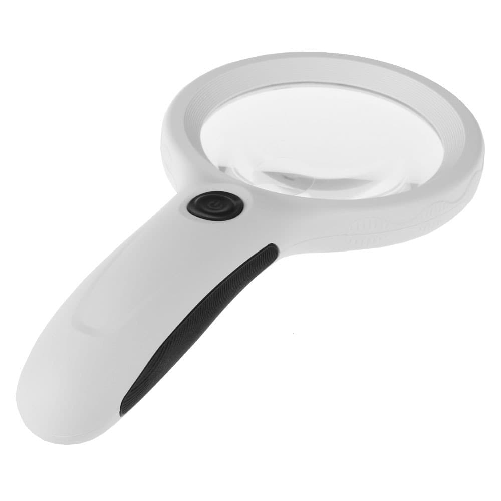 Lupa De Mao Com Ampliacao 2,5x e 8x LED UV