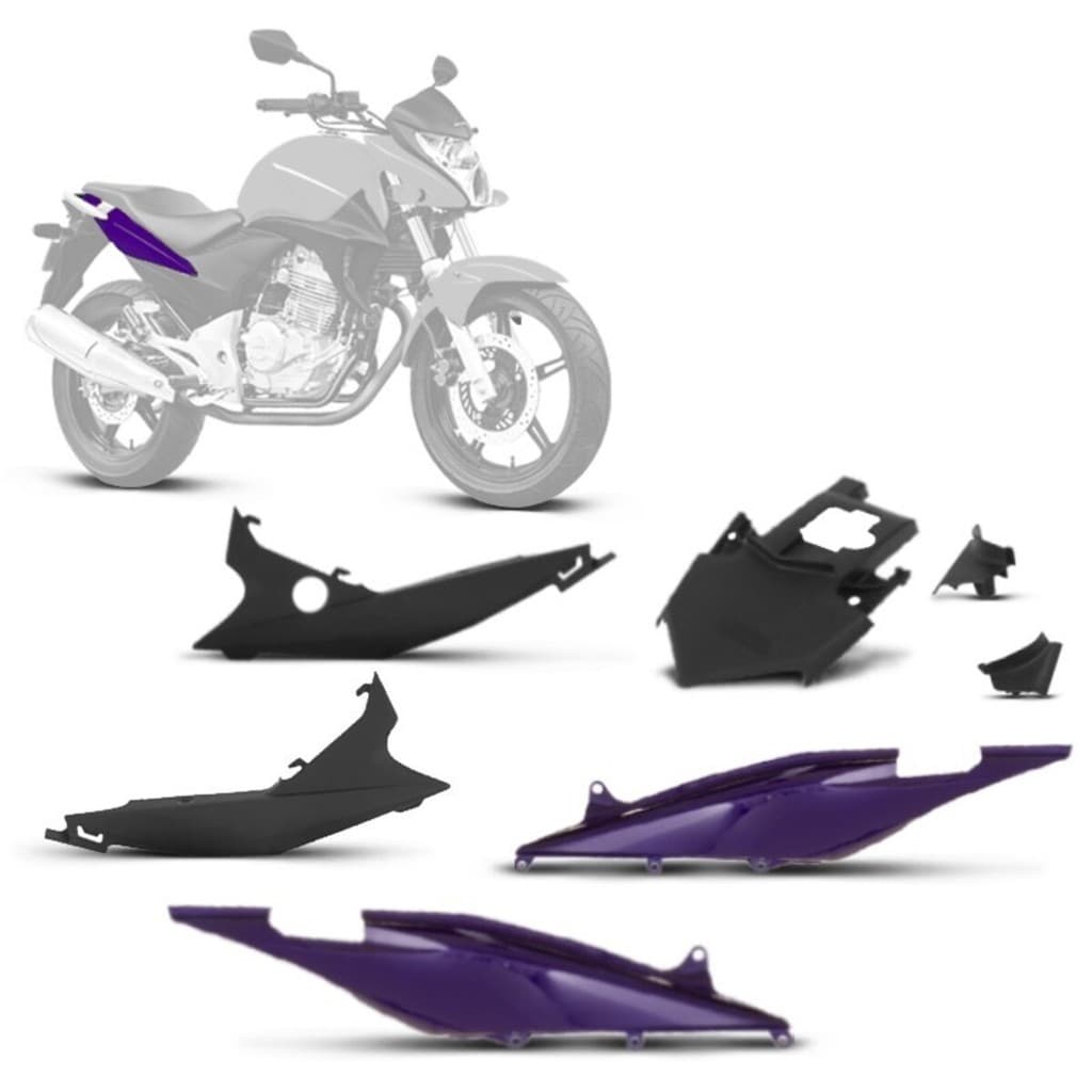 Kit Carenagem 3 Peças CB 300R 2010 a 2012 Cromo Forte ABS Virgem Encaixe Perfeito