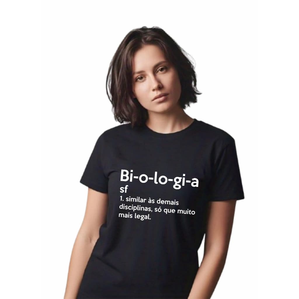 [Camiseta Premium em Algodão Puro]SISI Camiseta T-shirt Feminina Camiseta Biologia Significado