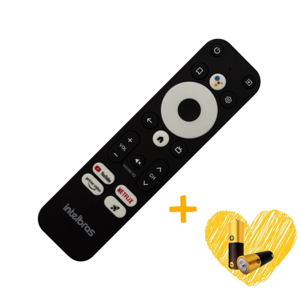 Controle Remoto Intelbras Teclas | Netflix | Primevideo | Youtube | Reposição | Compativel + Pilhas