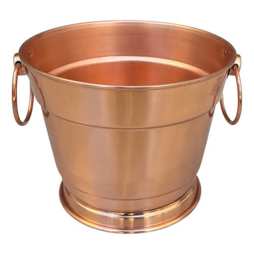 Balde Gelo Cobre Puro Liso Argola Frete Gratis 27 Cm