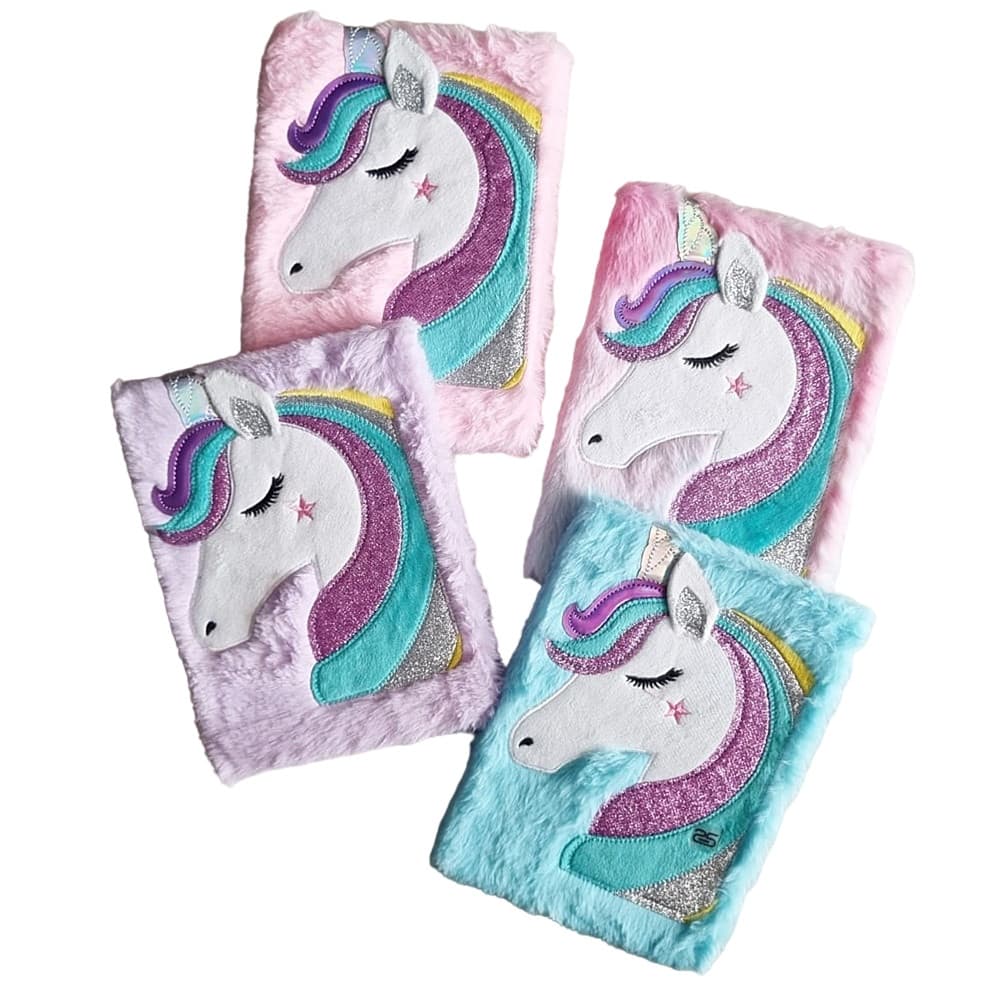 Caderno Unicórnio Pelúcia Fofo 80fls 1/4 Brochura 110183