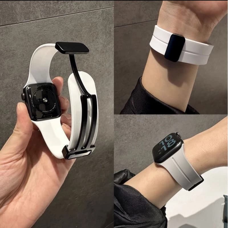 Pulseira silicone magnética compatível apple iwatch ultra e smartwatch relógio do tamanho 49 45 44 42 41 40 38 mm