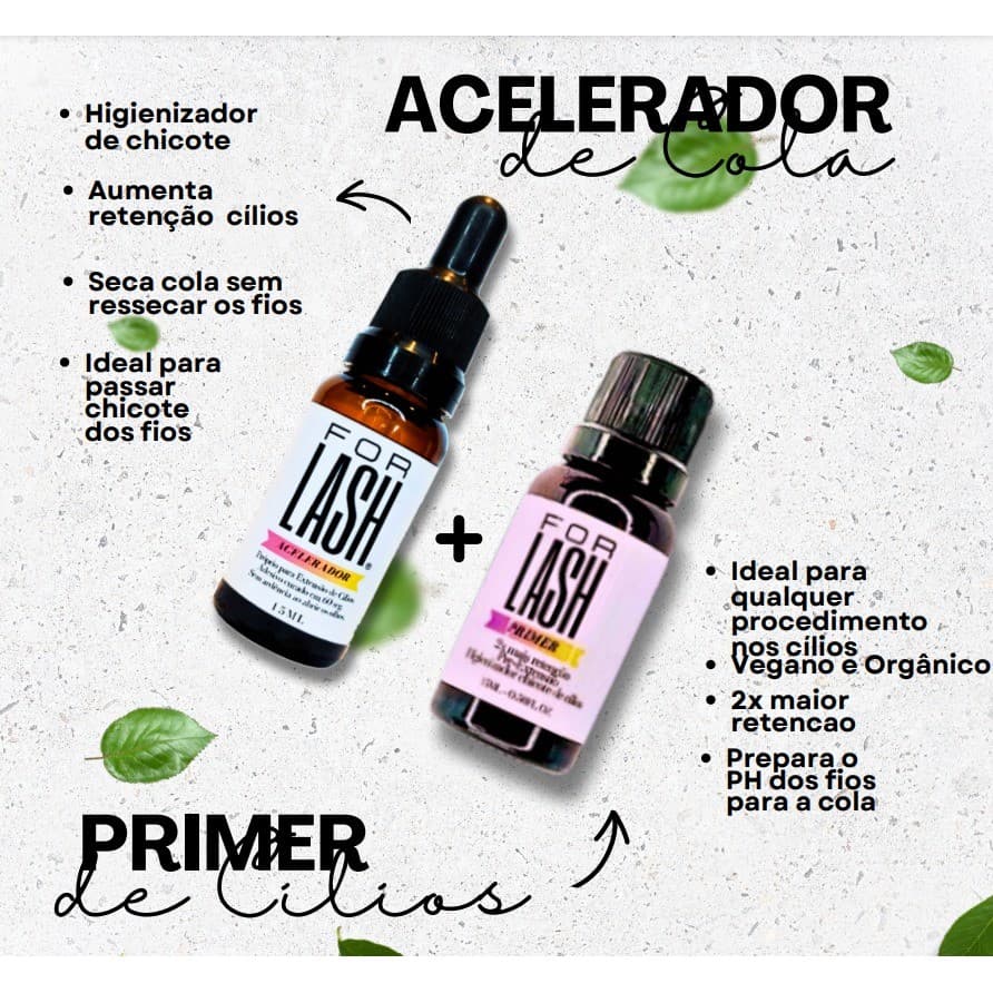 Kit Primer para Cílios + Acelerador de Cola - FORLASH