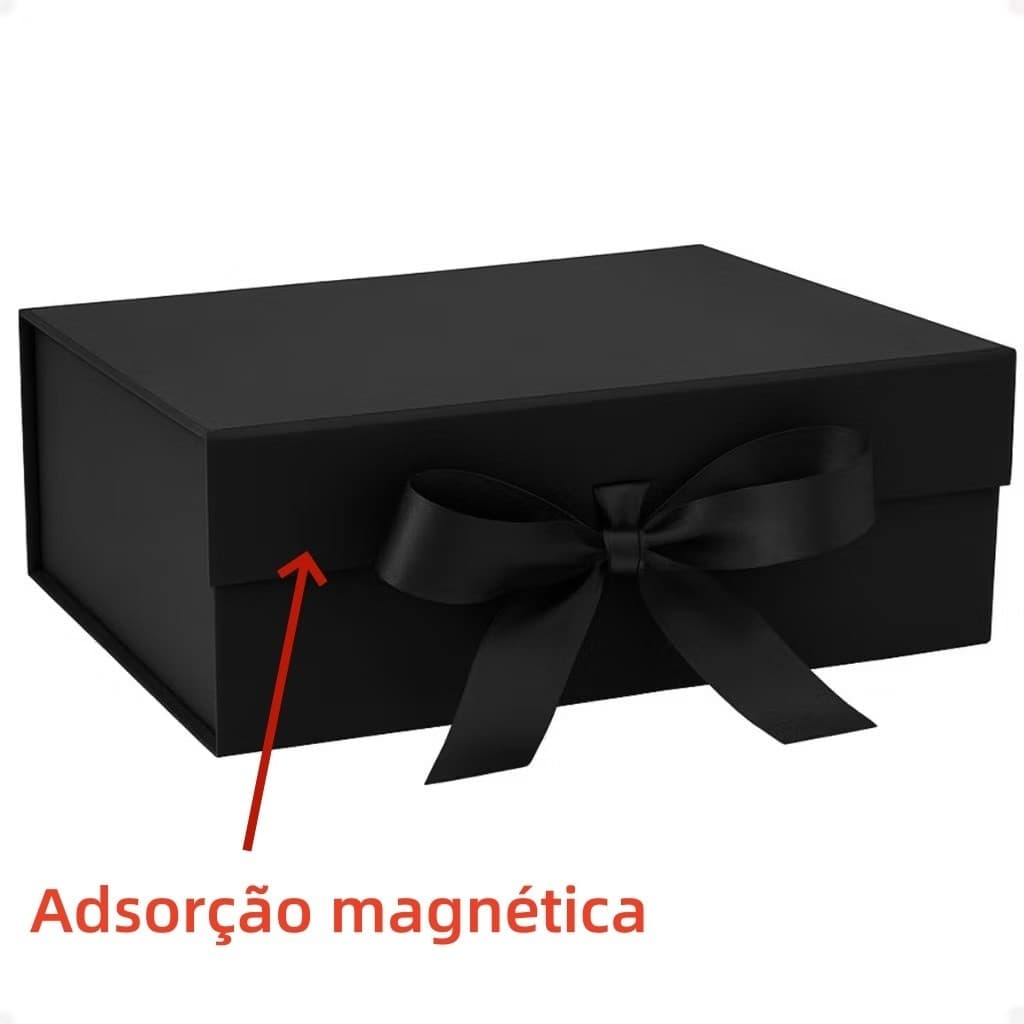 Caixa Presente Dobravél Rígida de Papel com Imã e Cetim Cores á escolher