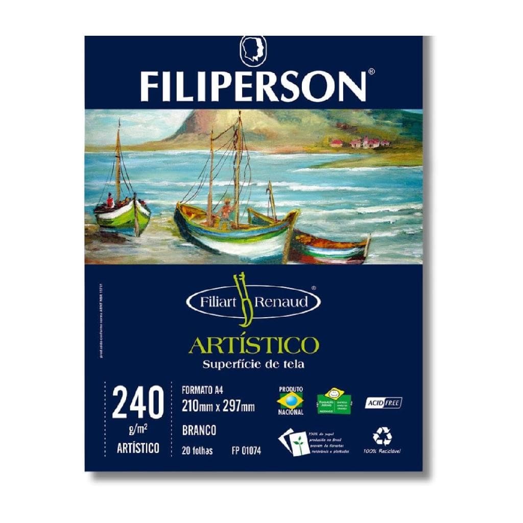 Papel Bloco Desenho Premium Opaline 20 Folhas A4 Offset 240g Filiperson