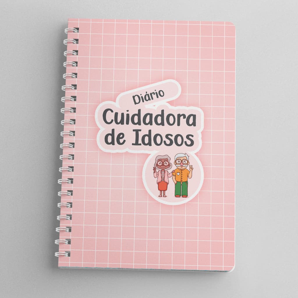 Diário Cuidador de Idosos  - Caderno para Enfermeira -  Caderno Cuidados Idoso - Controle Cuidadora