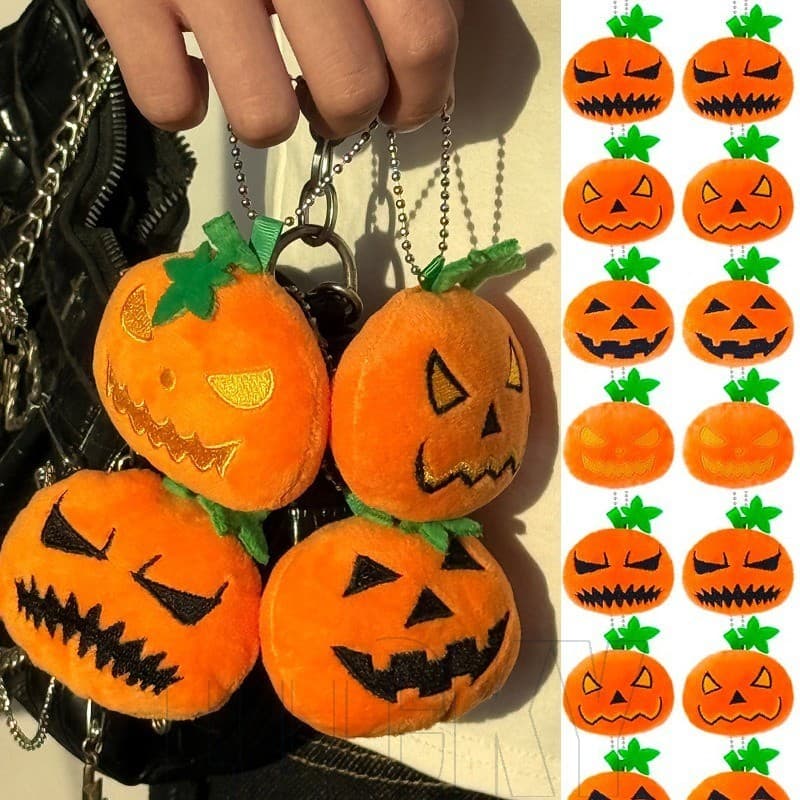 1/2/4 Unidades Chaveiro De Pelúcia De Abóbora De Halloween-Enfeites De Bolsa-Boneca Fofo-DIY Pingente De Desenho Animado