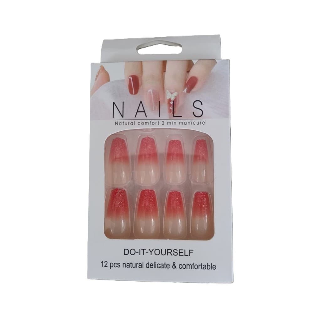 Unhas Bailarina com Cola – Caixa com 12, Prontas para Aplicação e Acabamento Perfeito