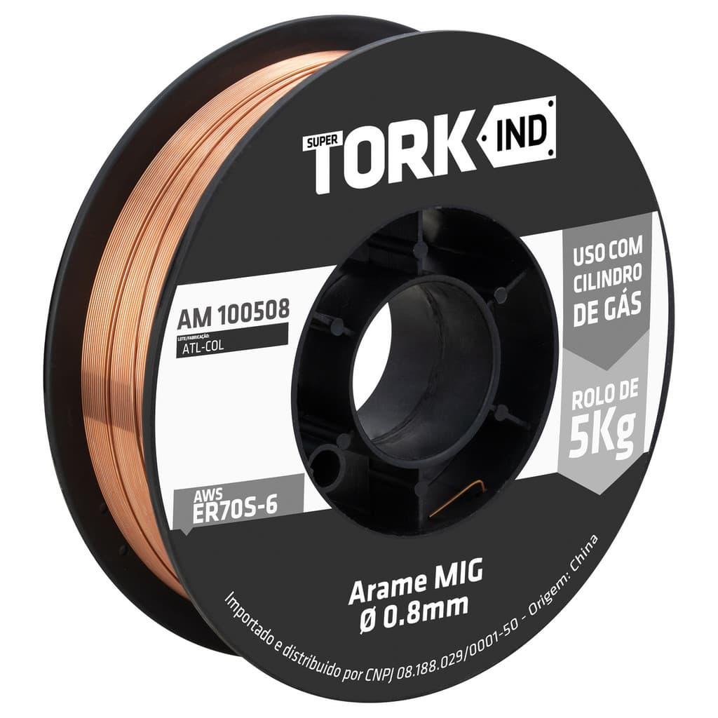 ARAME PARA SOLDA MIG 0,8MM ROLO 5KG - TORK